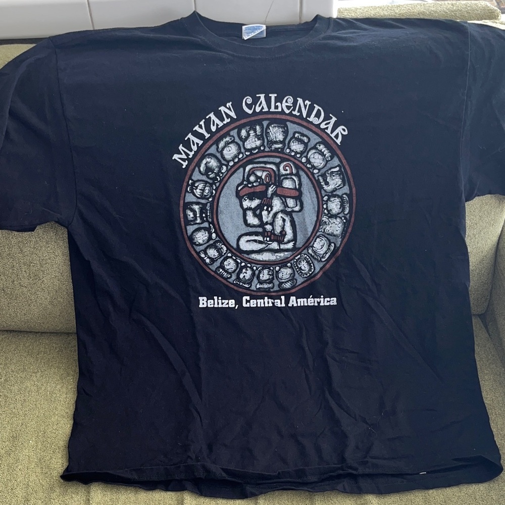 Black Belize Mayan Calendar Graphic T-Shirt